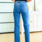 Caitlin High Rise Split Hem Straight Jeans