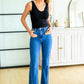 Caitlin High Rise Split Hem Straight Jeans