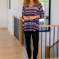 Circle Back Striped V-Neck Top