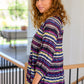 Circle Back Striped V-Neck Top