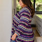 Circle Back Striped V-Neck Top