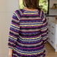 Circle Back Striped V-Neck Top