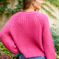 Claim The Stage Knit Sweater In Hot Pink