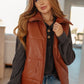 Persistence Pays Off Faux Leather Puffer Vest