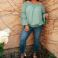 Dreaming Of Swiss Dots Top in Sage