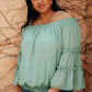 Dreaming Of Swiss Dots Top in Sage