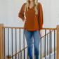 Enjoy This Moment V Neck Blouse In Toffee
