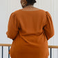 Enjoy This Moment V Neck Blouse In Toffee