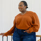 Enjoy This Moment V Neck Blouse In Toffee