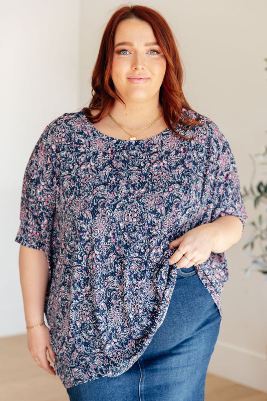 Essential Blouse in Navy Paisley