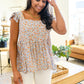 Floral Feels Flutter Sleeve Babydoll Blouse