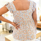 Floral Feels Flutter Sleeve Babydoll Blouse