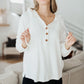 Happier Now Henley Hoodie in Ivory