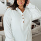 Happier Now Henley Hoodie in Ivory