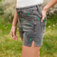 Hi-Waisted Cactus Embroidery Cutoffs