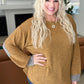 Textured Top with Elbow Patches in Camel