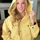 Cropped Hooded Denim Jacket in Mustard