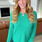 Baby Waffle Long Sleeve Top in Kelly Green