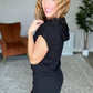 Short Sleeve Hoodie Dress in Black