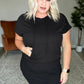 Short Sleeve Hoodie Dress in Black