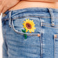 Hi-Rise Relaxed Sunflower Embroidery Jeans