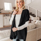 Knitted Fuzzy Pom Pom Scarf In Black