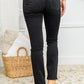 Kortney Mid Rise Straight Leg Jeans In Washed Black