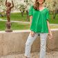 Let's Meet Up Green Blouse