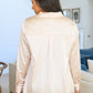 Loved For Years Satin Button Up In Beige