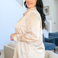 Loved For Years Satin Button Up In Beige