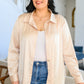 Loved For Years Satin Button Up In Beige
