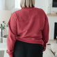 Make No Mistake Mock Neck Pullover in Cranberry