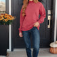 Make No Mistake Mock Neck Pullover in Cranberry