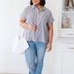 Marina Striped Top In Charcoal