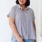 Marina Striped Top In Charcoal
