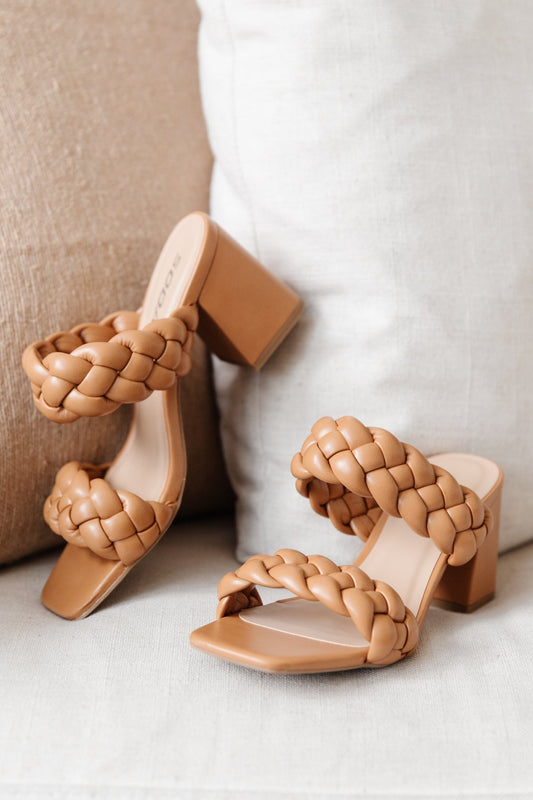 Maya Braided Heels in Tan