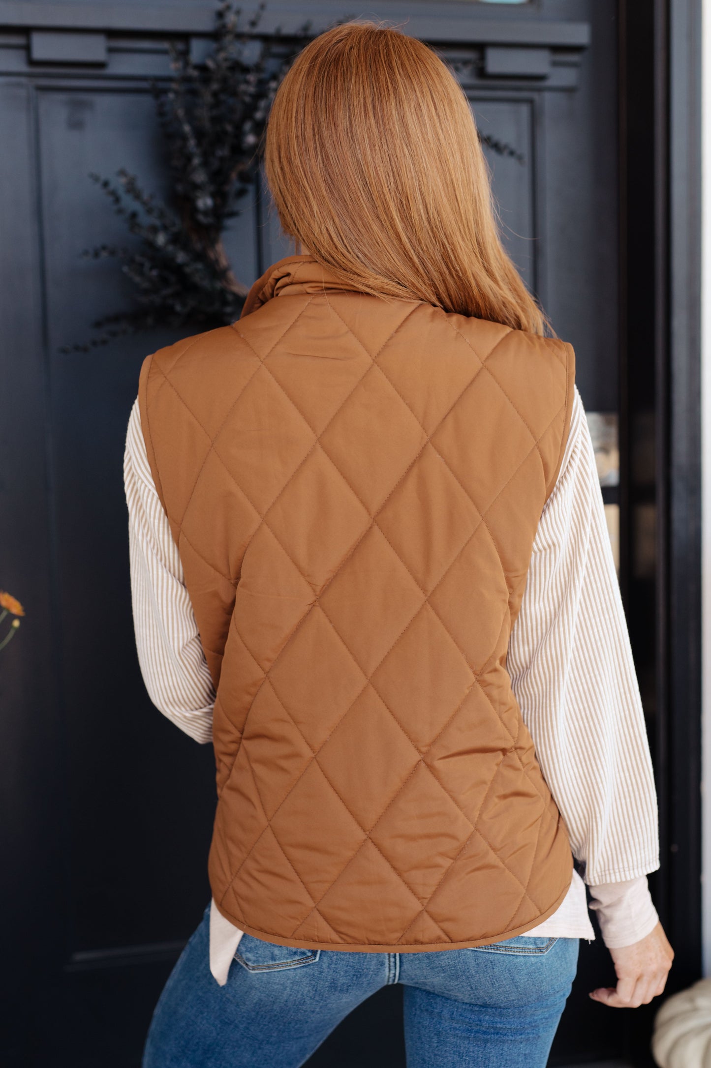 Neither Here Nor There Puffer Vest in Camel