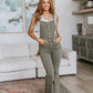 Olivia Control Top Release Hem Overalls in Olive
