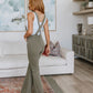 Olivia Control Top Release Hem Overalls in Olive