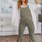 Olivia Control Top Release Hem Overalls in Olive