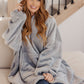 Oversized Velour Blanket Hoodie in Gray