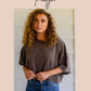 Circle Back Striped V-Neck Top