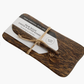 Palm Wood Cheese Board And Knife Set