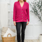 Popcorn Knit Cardigan In Magenta