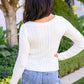 Sasha Fuzzy Twist Detail Sweater In Ivory