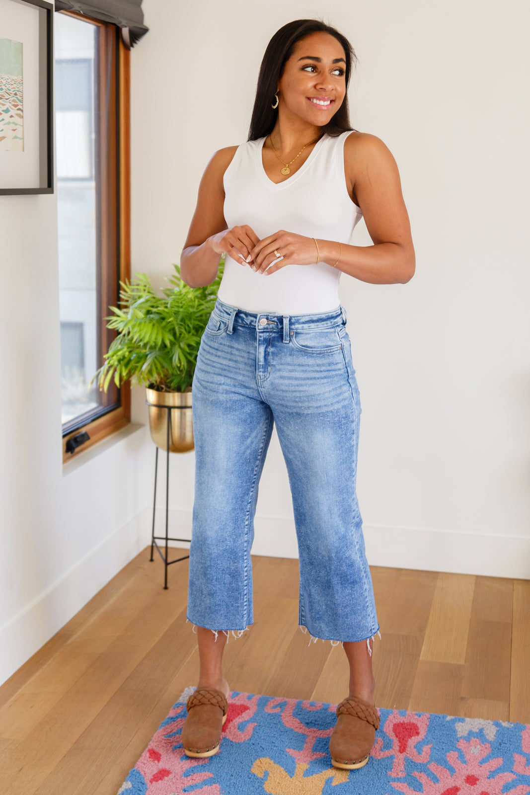 Simple Is The Way Wide Leg Capris (24,25)