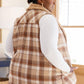 Snug And Stylish Plaid Fur Lined Wide Collar Vest