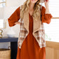 Snug And Stylish Plaid Fur Lined Wide Collar Vest