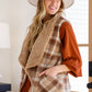Snug And Stylish Plaid Fur Lined Wide Collar Vest