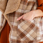 Snug And Stylish Plaid Fur Lined Wide Collar Vest